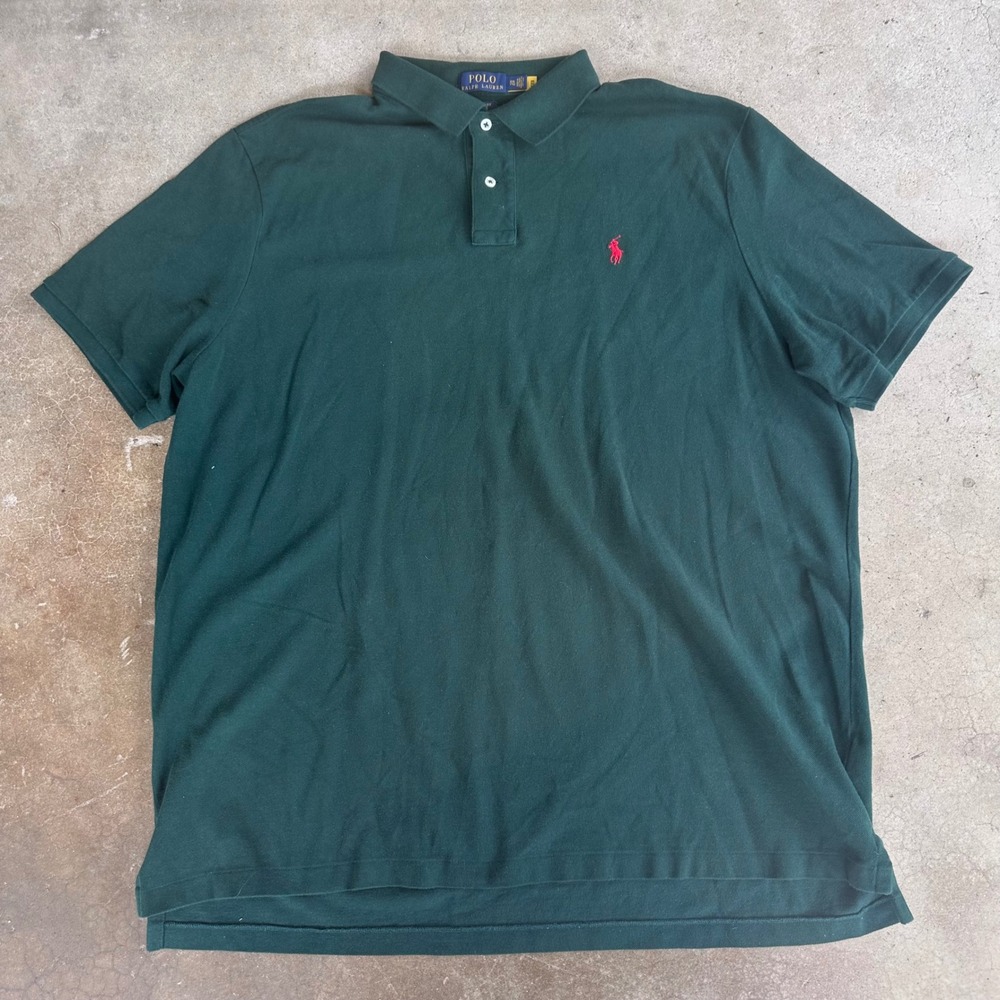 Polo Ralph Lauren Polo Shirt Mens XXL Green Excellent Classic Fit Mesh Pony